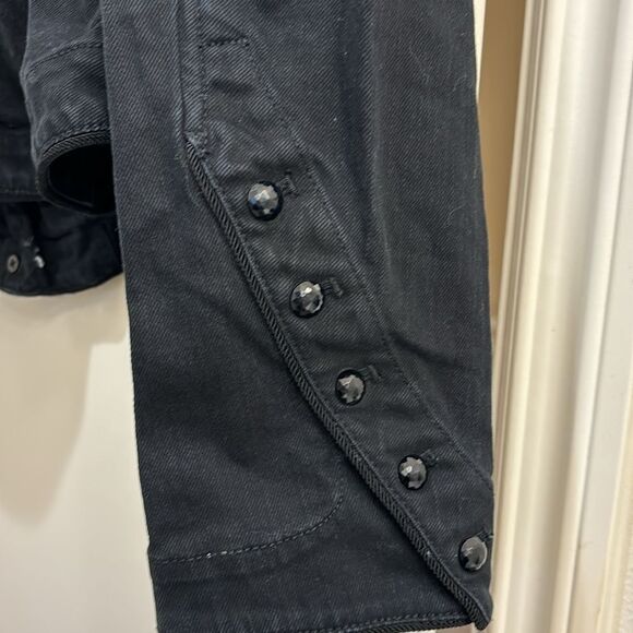 Ralph Lauren black denim woman's jacket w velvet at the collar/sparkly buttons - Picture 12 of 16